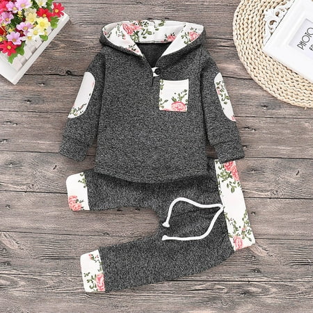 

aohooy Clearance for Babys Newborn Clothes Fall Winter Boys Hoodies Pants Outfit Suit Infant Clothing Set Pink 0-3 Months