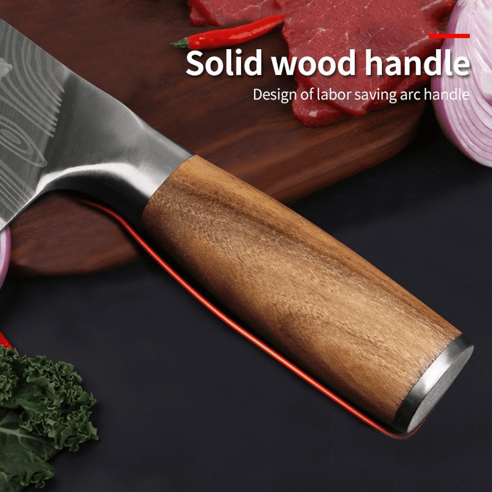 Meat Cleaver, Heavy Duty Knife with Solid Wood Handle (Stainless Steel,  8-In), Pack - Harris Teeter