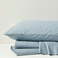 thumbnail image 4 of Comfort Classics 200 Thread Count Relaxed Cotton Percale Sheet Set, Teal, Cal King, 4 of 9