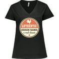 thumbnail image 3 of Inktastic Chicken Farmer Women's Plus Size V-Neck T-Shirt, 3 of 5
