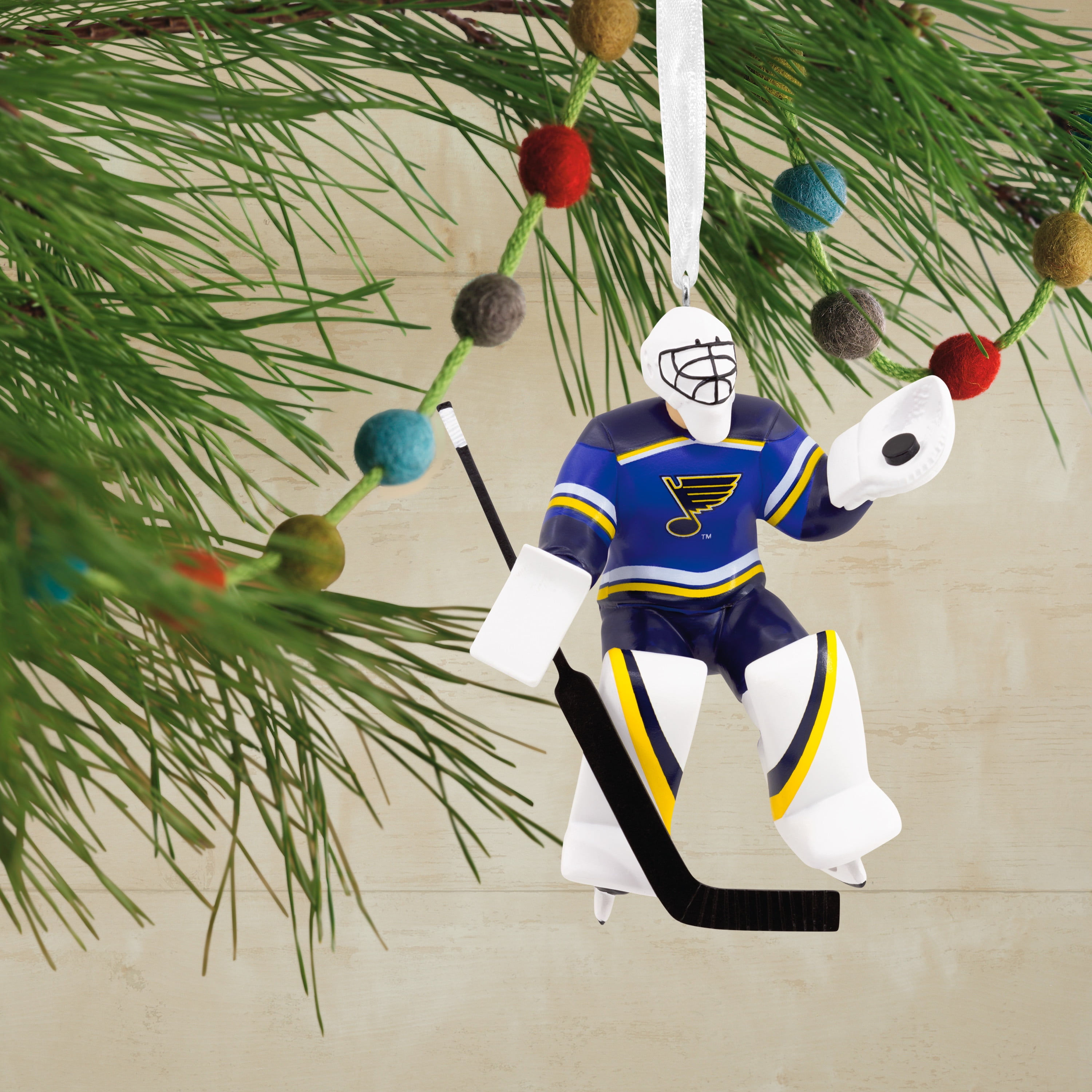 St Louis Blues Team Tree Bell Ornament Christmas Tree 5" Tall NIP NHL  Licensed