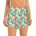 thumbnail image 2 of Balery Flamingo And Monstera Pantalones cortos deportivos para mujer con forro y dos bolsillos, elásticos, para entrenamiento, gimnasio, yoga-XX-Large, 2 of 7