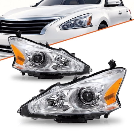 Bryght Halogen Headlights Fit 2013-2015 Nissan Altima 4Dr Sedan
