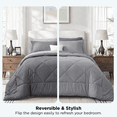 thumbnail image 6 of U by Bedsure Queen Comforter Set,7 Pieces Bed in a Bag, Reversible Lightweight Bedding Set, Gray, 6 of 9