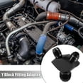 thumbnail image 2 of Black Aluminum Alloy Y Shape Block Splitter Fuel Fitting Adapter 12AN to AN8 to AN8 Male Thread, 2 of 6
