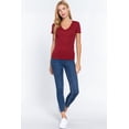 thumbnail image 2 of Short Sleeve V-Neck Rib Top, 2 of 4