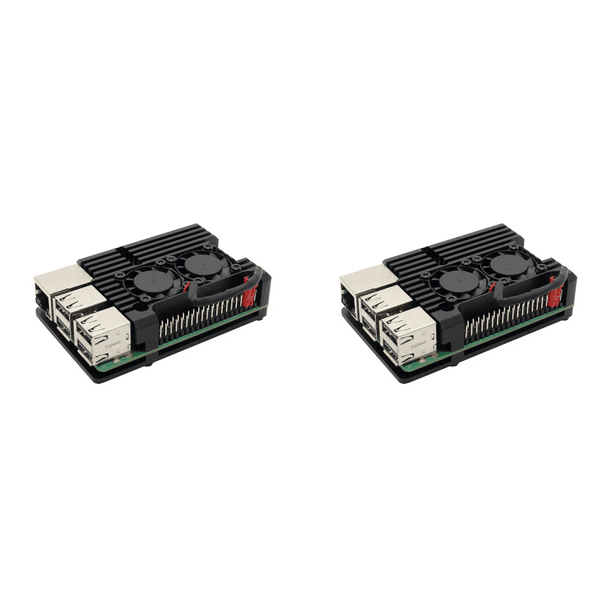 Para Raspberry Pi 3 Modelo B B+ Carcasa Aluminio Con Ventilador Refrigeración Dual