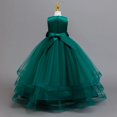 thumbnail image 5 of Girls Pageant Princess Sleeve Flower Ball Gown Dress, Kids Wedding Bridesmaid Pageant Party Formal Long Gown Princess Tulle Floral Embroidery Girl Birthday Party Dresses - 2-10T, 5 of 8