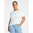 thumbnail image 2 of Time and Tru Women's Ribbed Tee with Short Sleeves, Sizes XS-XXXL, 2 of 6