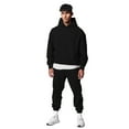 thumbnail image 1 of Conjunto de chándales atléticos para hombres Trajes de 2 piezas Trajes de chándal con capucha Chaqueta y pantalones deportivos casuales (negro) Zhivalor BST3003102-2, 1 of 5