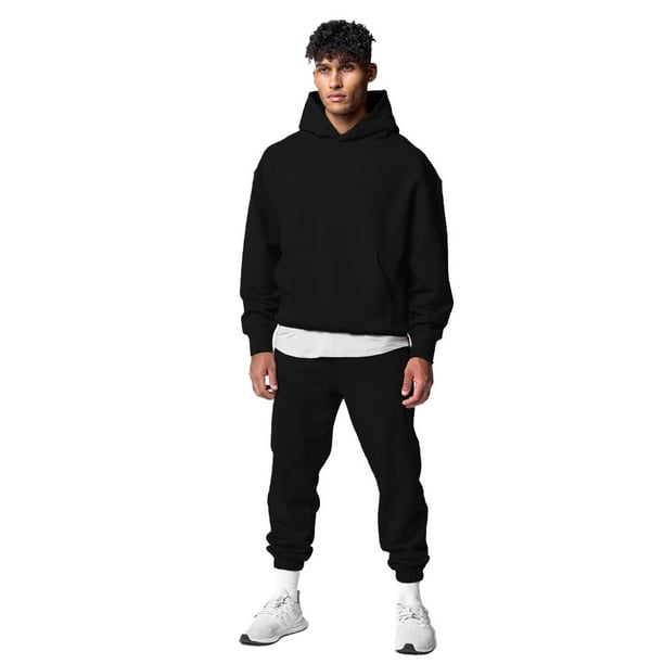 Conjunto deportivo con capucha para hombre de 2 chándales con capucha, chaqueta y pantalones deportivos informales Adepaton BST3003102-1