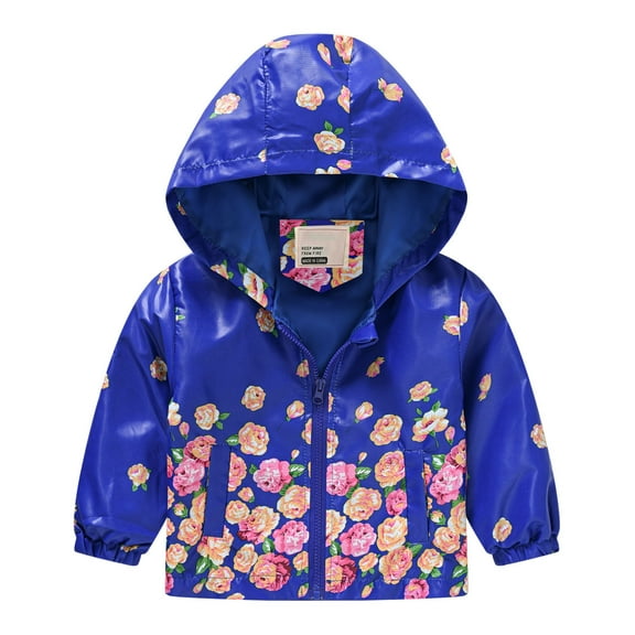 Fesfesfes Toddler Kids Hoodie Jacket Boys and Girls Fashion Cute Cartoon Flowers Rabbit Pattern Windproof Jacket Hooded Thin Coat