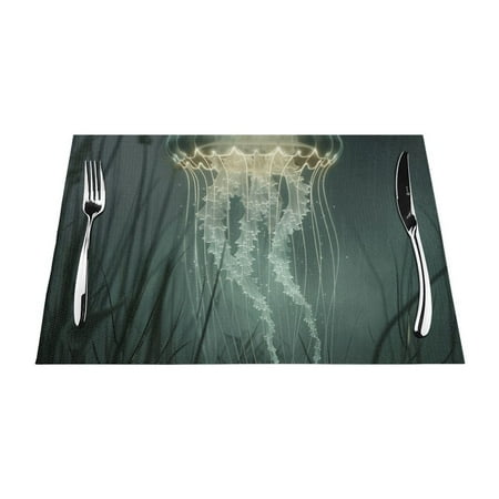 

The abstraction of aquatic animals mats for kitchen and dining tables washable and durable PVC mats heat-resistant and non slip mats for indoor/outdoor use
