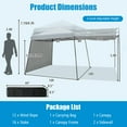 thumbnail image 3 of Gymax Patio 10 x 10FT Instant Pop-up Canopy Folding Tent w/ Sidewalls & Awnings Outdoor, 3 of 10