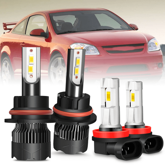 Fits 2005-2010 Chevy Cobalt LED Headlights Bulb 9007 High Low Beam H11 Fog Light Set