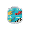 thumbnail image 1 of Guitar Violin Piano Combination Pattern Square Mirror Portable Compact Pocket Makeup Double Sided Glass, 1 of 3