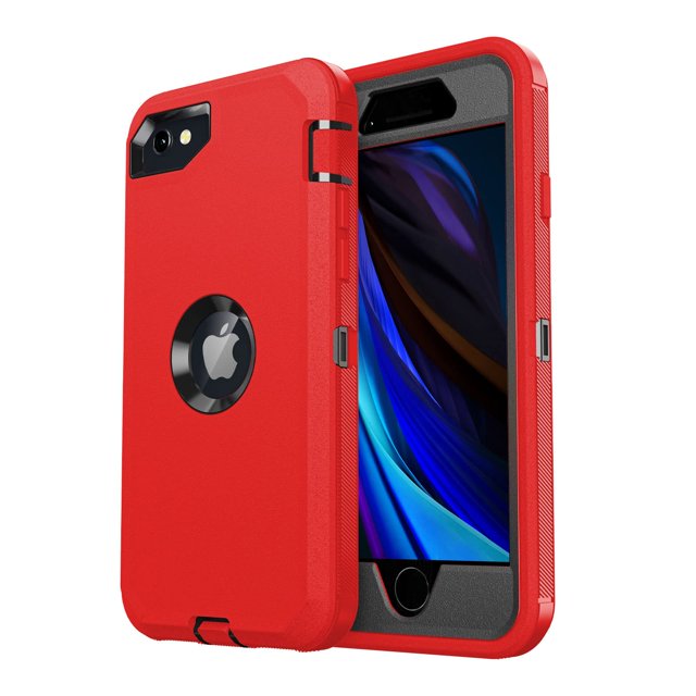Funda de teléfono jaroco para iPhone SE 2022/2020/8/7 de 4,7 pulgadas, roja