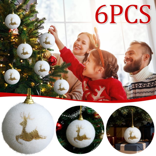 6 bolas navideñas para árbol de Navidad | Juego de adornos navideños de espuma | Adornos navideños irrompibles para fiestas en casa | Decoración para hoteles, restaurantes, oficinas y mansiones |