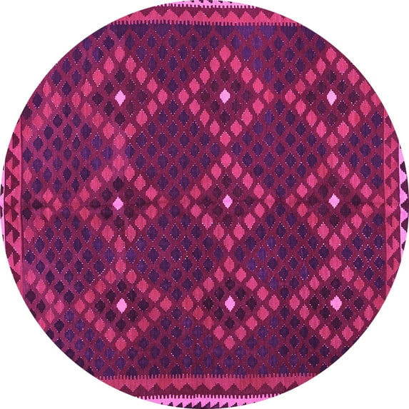 Ahgly Company Indoor Round Oriental Pink Traditional Area Rugs, 8' Round