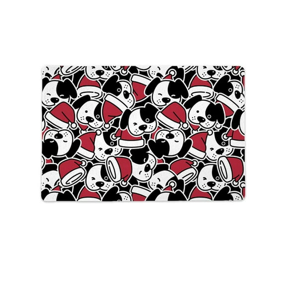 Winking Dog And Santa Hat Mat Rectangle -Image by Shutterstock,