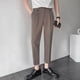 thumbnail image 5 of Pantalones de traje elásticos de negocios para hombre, rectos, holgados, de sastrería social, drapeados, de verano, negros, 9, recortados, fluidos, elásticos, 2024, 5 of 5