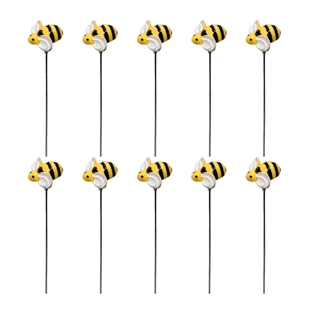 10 estacas decorativas para jardín, simulación de abejas, decoración de abejas, adornos de abejas
