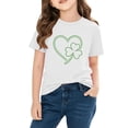 thumbnail image 5 of Agkizg Girls Graphic Tees,Kids Green Printed T-Shirt,Girls Short Sleeve Cotton Casual Tee, 5 of 5