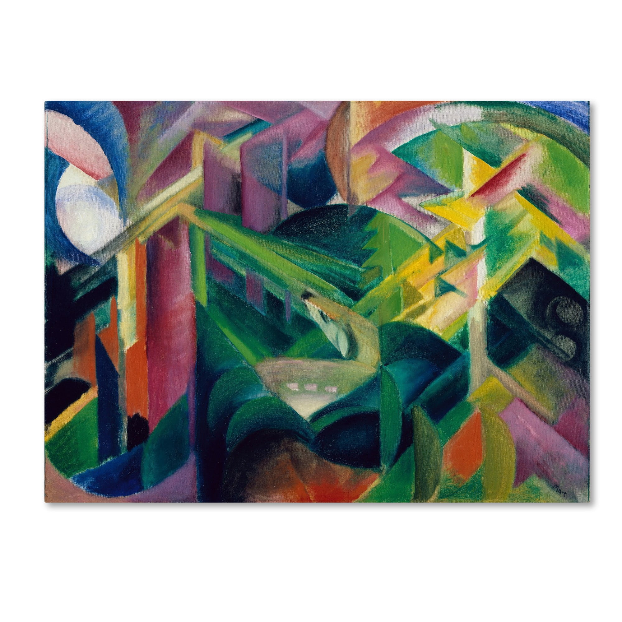 Franz Marc 'Deer In A Monestary Garden' Canvas Art