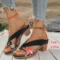 thumbnail image 2 of Beach Sandals Women Braided Band Square Open Toe Slingback Flat Shoes Casual Nonslip Bohemian Beaded Walking Shoes Red Size 8, 2 of 6