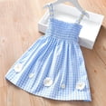 thumbnail image 5 of XUNKUSGA Newborn Infant Baby Girl Princess Dress Cotton Toddler Girl Clothes Sleeveless Cute Flower Sundress Summer Beach Dresses for Girl 2-7 Years,Blue, 5 of 7