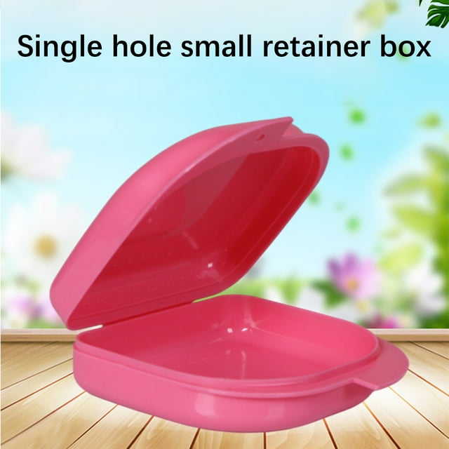 2 Pieces Denture Storage Box Replacement Pieces PP Plastic Portable Odorless Protective Dustproof Tear-resistant Organizing Draining Case Accessories Blue