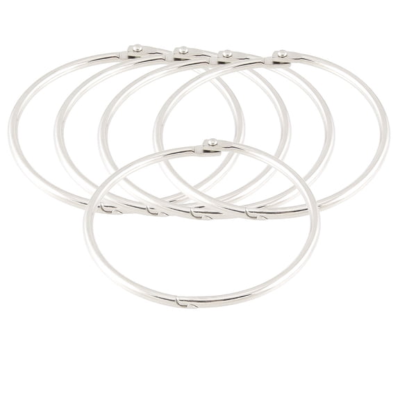 Unique Bargains Loose Leaf Binder Rings, 3.3 Inch 5 Pack Metal Binder Rings, Large Binder Rings, Use for Book Rings, Key Rings, Craft Rings, Scrapbook Rings for Home