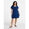 thumbnail image 3 of Terra & Sky Women's Plus Tiered Mini Dress, Sizes 0X-5X, 3 of 5