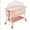Peach Pink, variant on LHUAI, Baby Bassinet Bedside Crib With Storage Basket And Wheels, Bed Side Sleeper, Easy Folding, Adjustable Height, Portable Crib For Newborn, With Removable Mosquito Net And Mattress, Pink