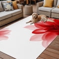 thumbnail image 4 of 3' x 5' Outdoor Rug, Red Flower Outdoor Washable Rug Large Floor Carpet, Boho Modern Floral Abstract Ombre Leaf White Non Shedding Area Rug for Outside Patio RV Porch Deck Balcony Camping Living Room, 4 of 9
