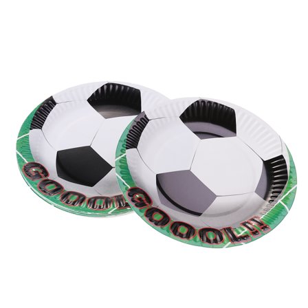 LABSERRON Children Party Plates 20Pcs Disposable Football Patterned Paper Durable For Birthday 18Cm