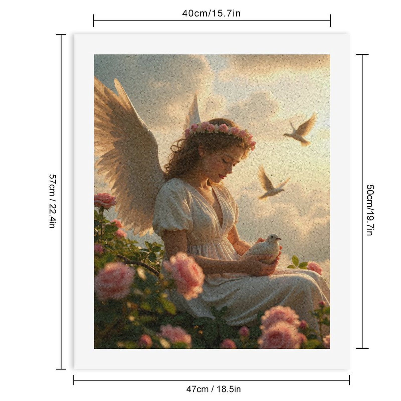 Paint by Numbers Kit for Adults, Angel Rose Garden Peaceful Sky Paint by Numbers, Easy Paint by Numbers Kit for Adults Beginner, DIY Adult Paint by Number Kits on Canvas, Home Decor