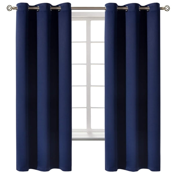Cortinas BGMent Blackout con Aislamiento térmico color azul marino 42 x 160 cm