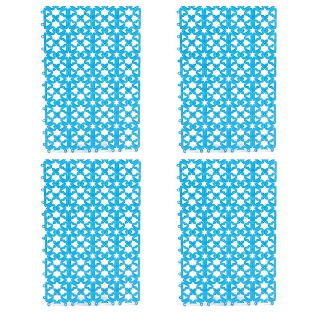 Alfombrilla para jaula de conejos de 4 piezas para las patas, diseño impermeable, cojín de plástico hueco para conejos, color azul.