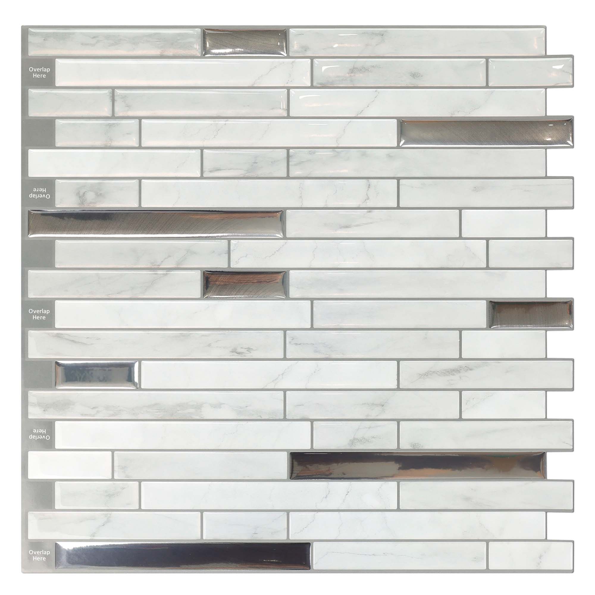Peel and stick Subway Backsplash Tiles for Kitchen 12x12in Set of 10