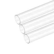Plastic Pipe Rigid Tube Clear 0.78"(20mm) ID 0.83"(21mm) OD 6" (150mm) for Lighting, Water Plumbing, Pack of 3