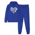 thumbnail image 2 of ibuvkizy Track Suits for Women Set!Men's and Women's Sports Tracksuits Long Sleeve Pullover Hoodies Sweatshirt Loose Coat and Sweatpants Fall Winter Suit Blue,L, 2 of 7