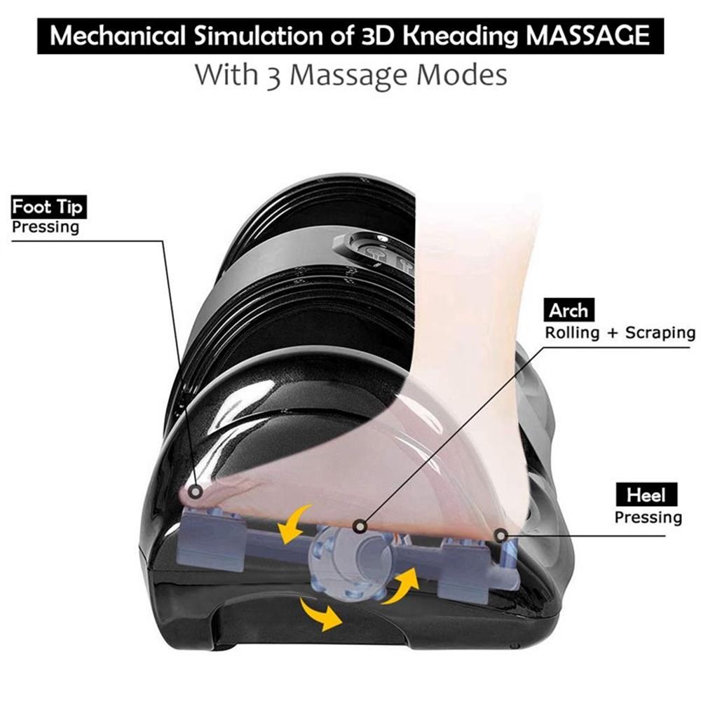 Pemberly Row ABS & Fabric Shiatsu Foot Massager w/ Remote Control in Black