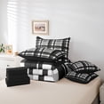 thumbnail image 6 of Homewish Classic Geometric Plaid 7-Piece Twin Bedding Sets,Modern Geometric Bedding Comforter Set,Gray Black Grid Sheet Sets For Boys Kids,Super Cozy Room Decor Reversible, 6 of 8