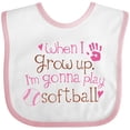 thumbnail image 3 of Inktastic Future Softball Player Girls Girls Baby Bib, 3 of 4