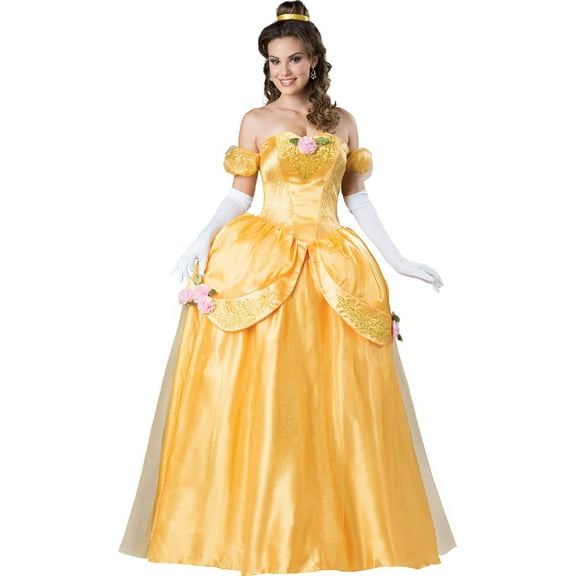 Disney Princess Beauty the Beast Belle Ultra Prestige Women's Halloween Fancy-Dress Costumes for Adult, S