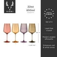 thumbnail image 4 of Viski Nouveau Wine Glasses for White and Red Wines, 22oz Set of 4, Daybreak, 4 of 5