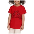 thumbnail image 1 of Toddler Girls Summer Tops Tees Cute Rabbit Graphic T Shirt Short Sleeve Casual Loose Fit Top Daily Spring Shirts For Kid 3-4 T, 1 of 4