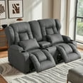 thumbnail image 5 of IPKIG 78 in Loveseat Recliner Sofa with Manual Recliners, Storage Console, Side Pockets & Cup Holders, Wingback Design for Living Room, RV, Grey Fabric, 5 of 8