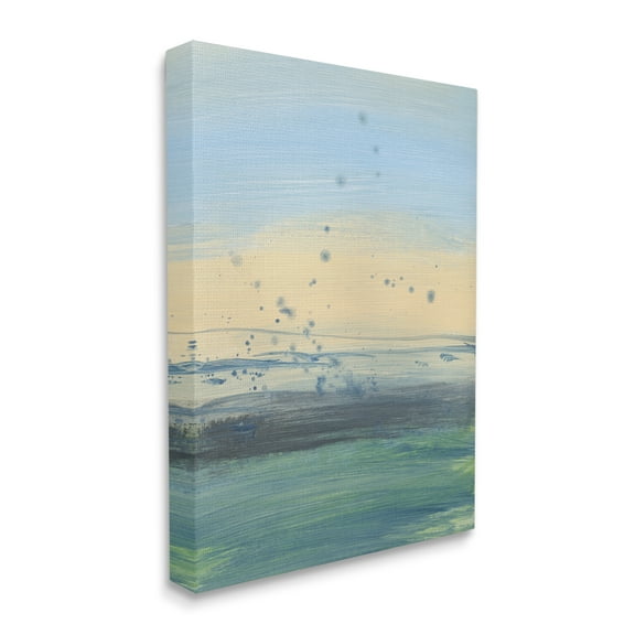 Stupell Industries Conceptual Yellow Ocean Sunset Blue Paint Splatter, 30 x 40, Designed by Bronwyn Baker